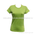 Women's Round-neck T-shirt, 95% Cotton/5% Spandex/Fashion/Novelty for Street/Nice Printed Artwork
